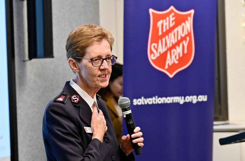 Commissioner Miriam Gluyas, Territorial Commander, The Salvation Army formally launching the Multicultural Red Shield Appeal 